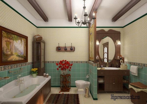 Интерьер ванной комнаты в разных стилях