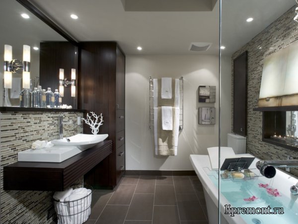 Интерьер ванной комнаты в разных стилях